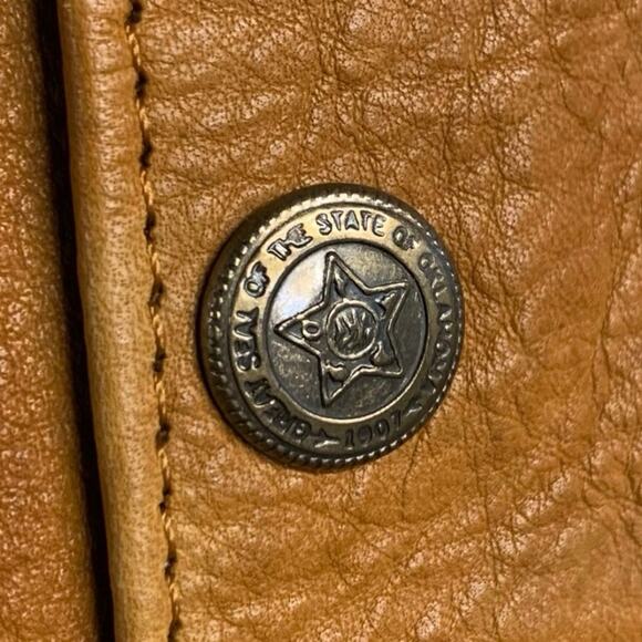 Vintage Tan Brown Real Genuine Leather Gilet Vest Waistcoat Men's Button Front - Picture 8 of 10